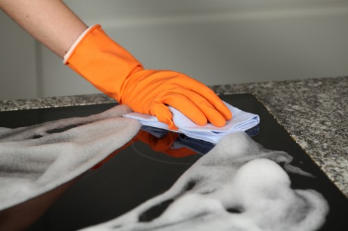 Professional carpet cleaners refreshing a Hampton Hill home carpet
