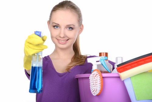 Professional carpet cleaning process in Hampton Hill with detailed fabric care