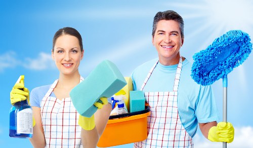 Hampton Hill Carpet Cleaners staff working safely with cleaning tools